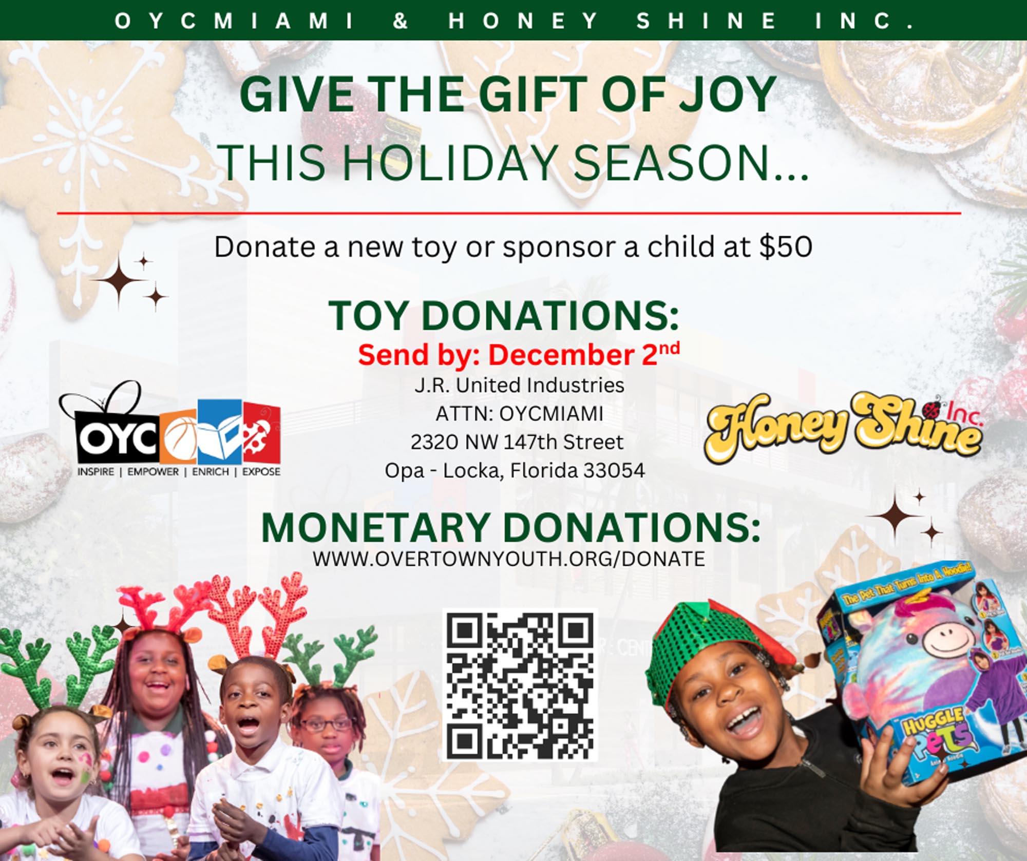 Give the gift of joy this holiday season - Donate a toy to OYC