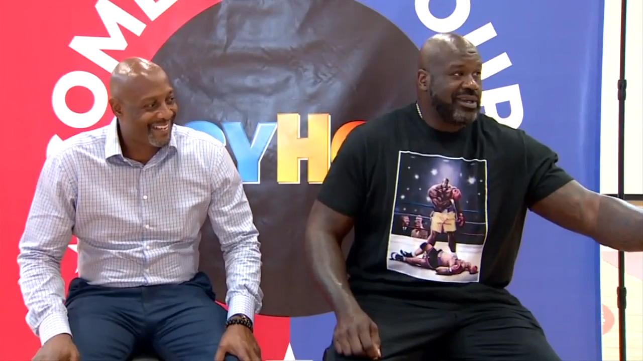 Shaquille O'Neal and Alonzo Mourning