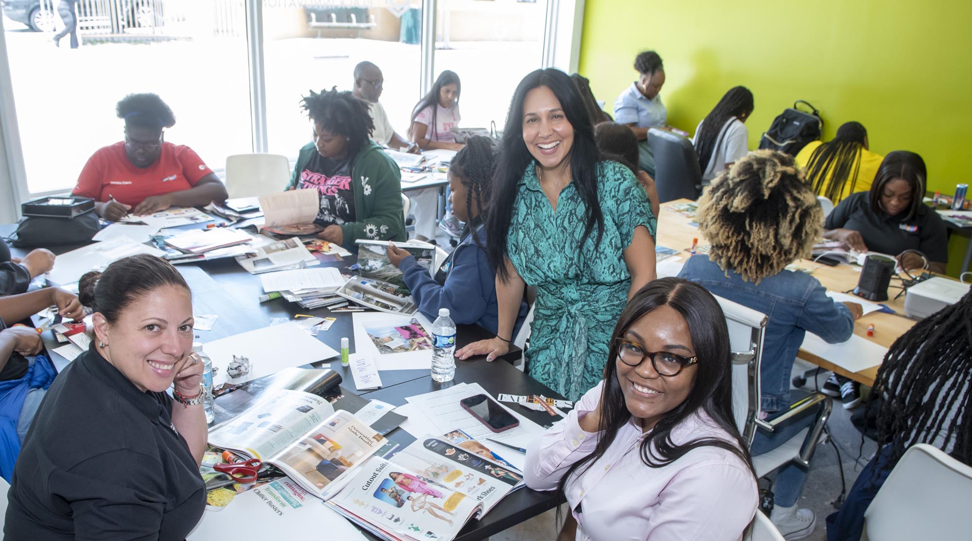 Hosted at the Center for Black Innovation, staff from OYC and Honey Shine learned about the power of visualizing your success and manifesting your goals. During the workshop participants found items that represented their future and created a visualization board with them.