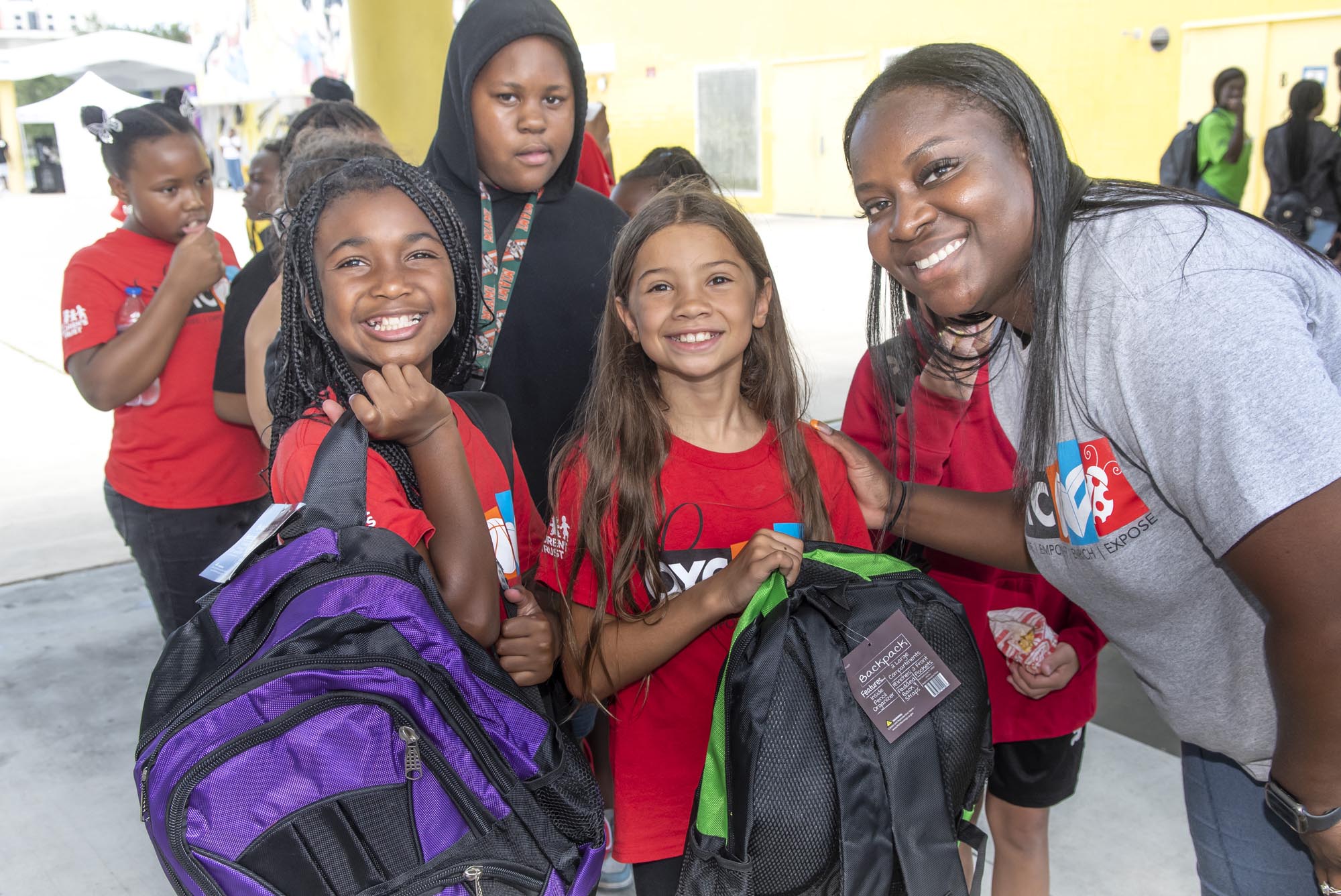 OYC Miami summer campers receive a backpack filled with supplies to start off the new school year.