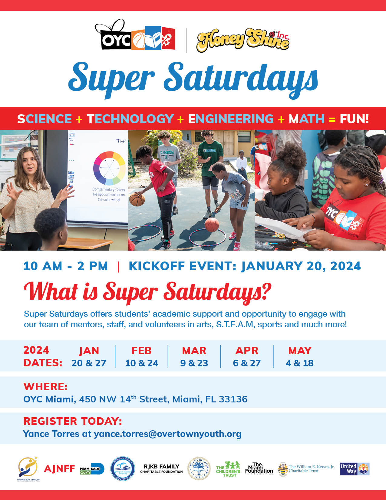 Super Saturdays schedule for Jan-May 2024